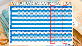 Calendário do 13º do INSS em 2023