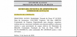 Belém-AL publica no Diário Oficial do Estado a licitação para escolher banca de concurso Belém-AL publica no Diário Oficial do Estado a licitação para escolher banca de concurso