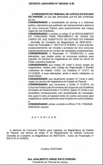 Publicação de autorização de novo concurso Publicação de autorização de novo concurso