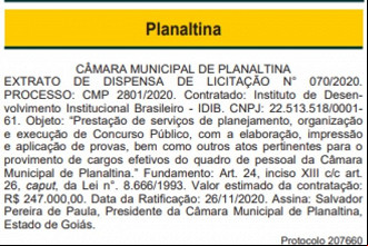 Publicação de definição de banca