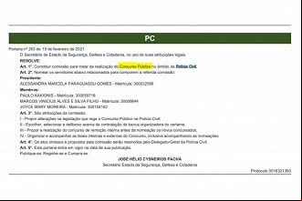 Formação da comissão organizadora do concurso PC-RO 2021