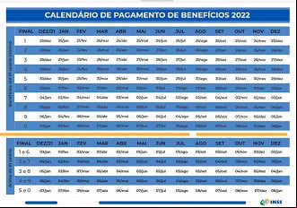 Calendário traz datas completas de depósito do INSS em 2022. Calendário traz datas completas de depósito do INSS em 2022.