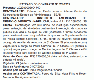Extrato do contrato