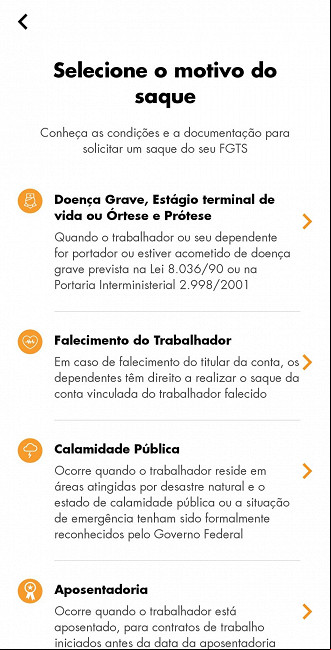 Trabalhador pode solicitar outras modalidades de saque pelo app do FGTS. Trabalhador pode solicitar outras modalidades de saque pelo app do FGTS.