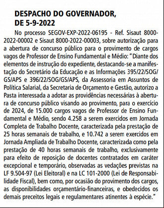 Autorização do Concurso - SEE SP Autorização do Concurso - SEE SP