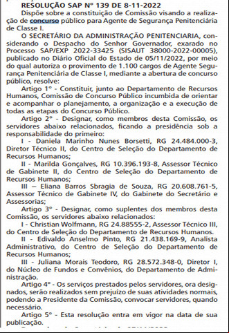 Comissão responsável Comissão responsável