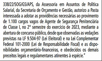 Autorização do concurso Polícia Penal de São Paulo Autorização do concurso Polícia Penal de São Paulo