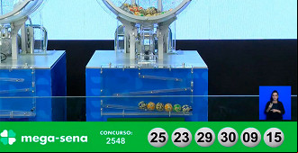 Mega Sena 2548 de 14/12 - Fonte: Caixa Mega Sena 2548 de 14/12 - Fonte: Caixa