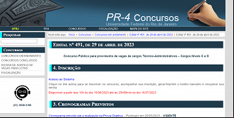 Site da PR-4 Concursos receberá inscrições até o dia 16 de julho. Site da PR-4 Concursos receberá inscrições até o dia 16 de julho.