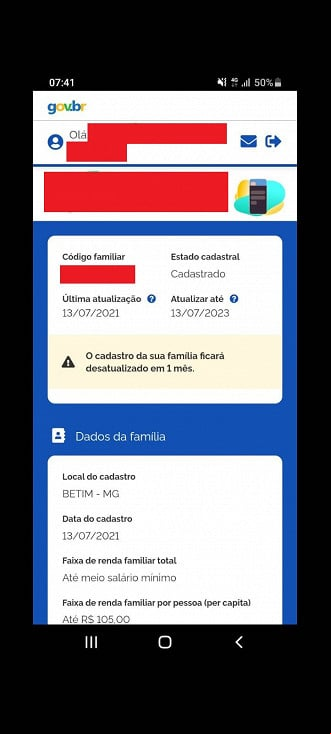 App do Cadúnico informa se o cadastro da família está atualizado. App do Cadúnico informa se o cadastro da família está atualizado.