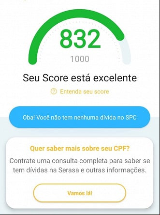 Consulta do score no app SPC Consumidor Consulta do score no app SPC Consumidor