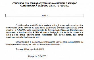 Concurso SES-DF tem provas adiadas
