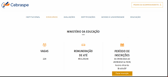 Concurso do MEC tem inscrições abertas em 2023 para 220 vagas - Reprodução/CEBRASPE