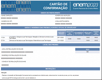 Página de local de prova do ENEM traz informações dos locais e horário das provas