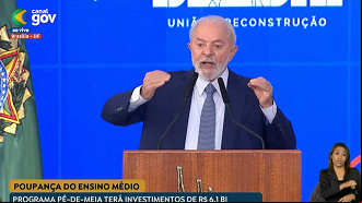 O presidente Lula discursou no lançamento do Programa Pé de Meia. Créditos: Reprodução