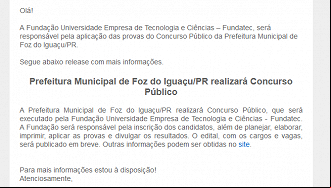 Foz do Iguaçu vai abrir novo concurso Foz do Iguaçu vai abrir novo concurso
