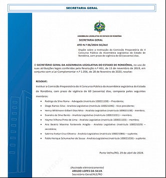 Créditos: Divulgação/ALE-RO