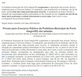 Créditos: Divulgação/Fundatec Créditos: Divulgação/Fundatec