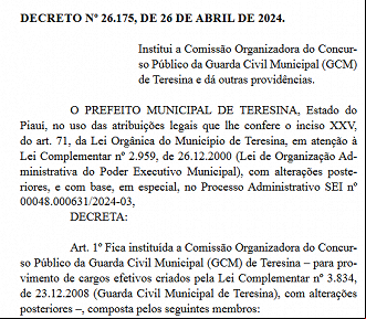 Comissão organizadora do concurso