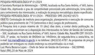 Pesquisa mercadológica para contratar banca organizadora Pesquisa mercadológica para contratar banca organizadora